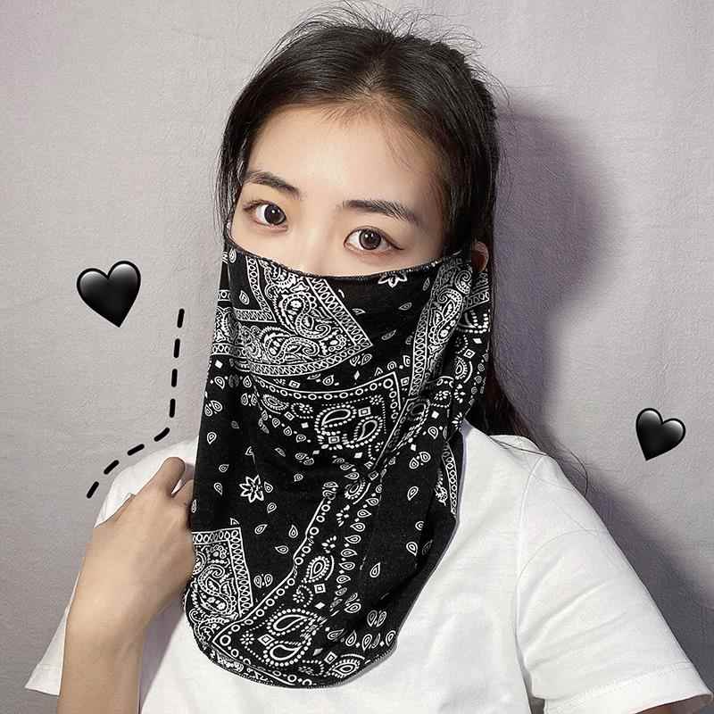 防晒面罩全脸防紫外线挂耳护颈脖子一体网红遮阳脸罩开车骑行面沙
