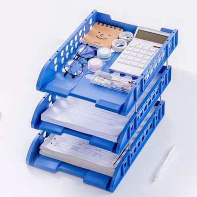 办公文件架立式多层置物架多功能文件架框三层文件盘文件栏收纳盒