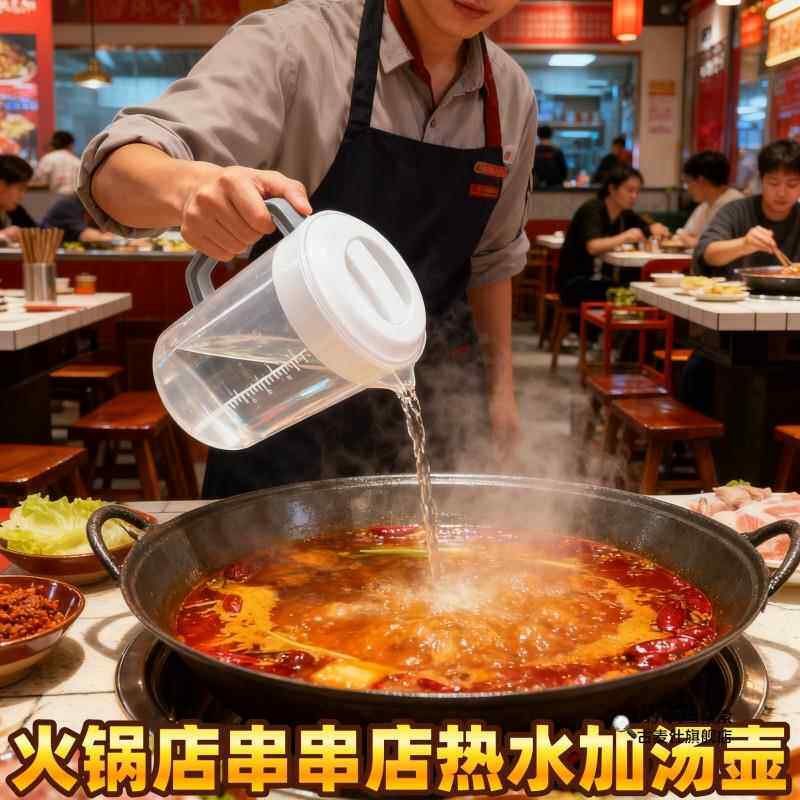 火锅店串串店热水加汤壶超大容量泡茶桶量壶耐高温奶茶店凉水商用