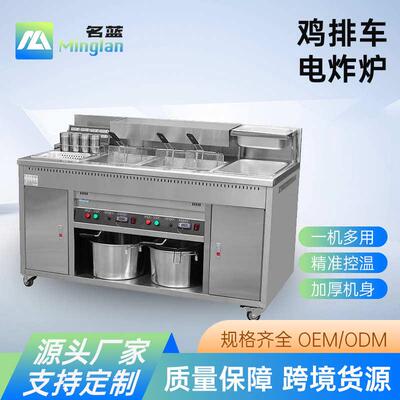 名蓝炸炉商用油炸锅大容量油炸炉双缸鸡排车一体锅可改尺量大价优
