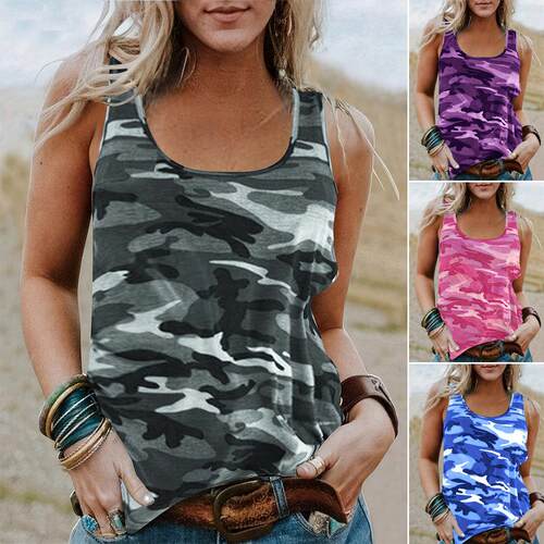 Printed vest women's sleeveless T-shirt top