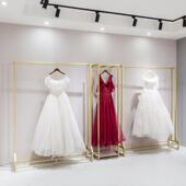 婚架纱492店挂衣落地式 楼金色影礼服旗袍挂架高档架展示架铁艺婚