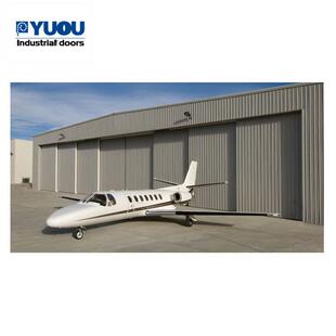 新款高净空大型飞机库门电动飞机机库门自动侧旋转滑动飞机库门
