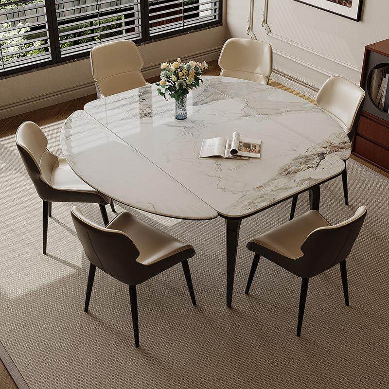 现代简约岩板跳台餐桌椅组合家用小户型伸缩可变圆形折叠吃饭桌子,住宅家具,岩板餐桌,淘宝优惠券,粉丝福利购,淘宝优惠卷