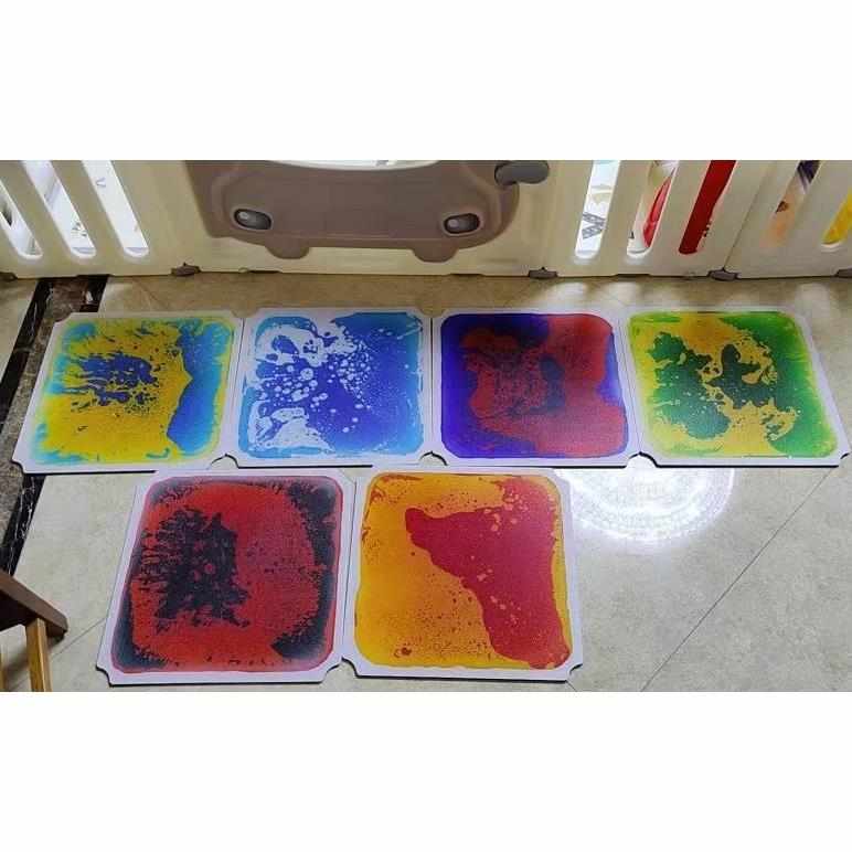 40*40CM Quadro攀爬架感官垫液体彩砖拼图地垫液体地板拼图垫