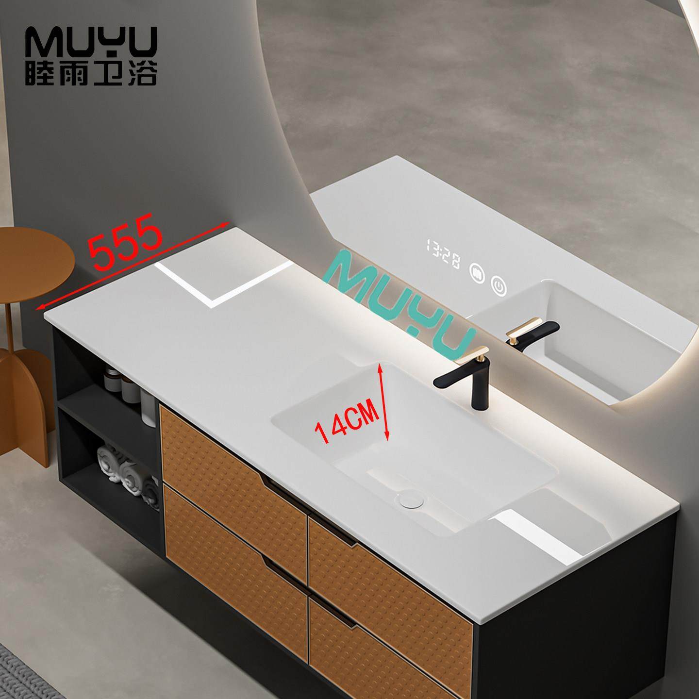 陶瓷一体盆洗手盆池浴室半嵌入式洗脸盆洗漱台盆切角定制55宽单盆,家装主材,盆、台一体成型式台盆,淘宝优惠券,粉丝福利购,淘宝优惠卷