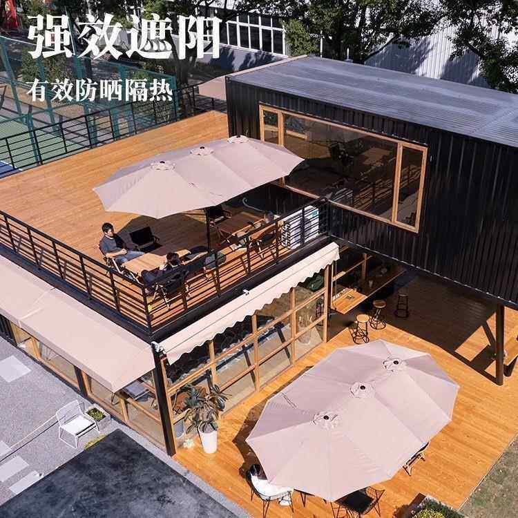 公园双头遮阳伞露营大伞户外庭院伞沙滩三头伞摆摊广告阳台露台