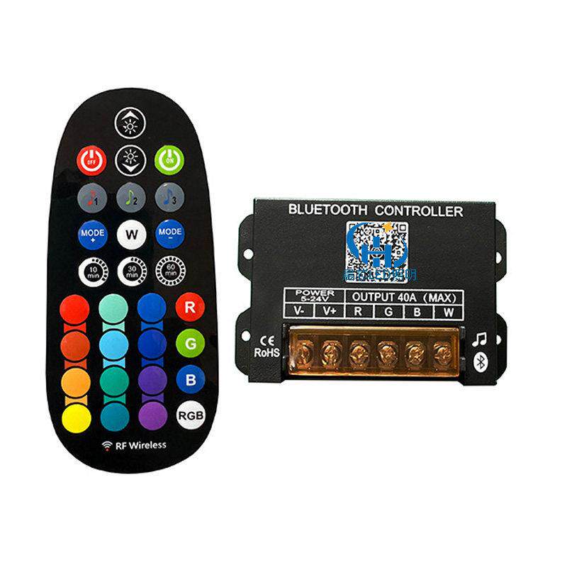 led灯带rgbw四合一调光器12v蓝牙app音乐控制器七彩灯条遥控器24v
