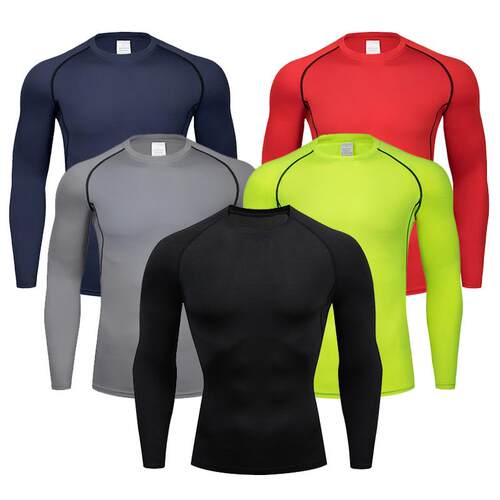 5-Piece Men'S Thermal Compression Long-Sleeve Sports,