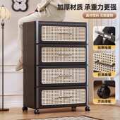 家用中古风移动置物架免安装 床头柜 加厚收纳柜卧室多层抽屉式