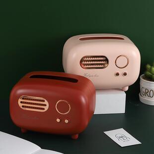 直销新款复古收音机造型桌面纸巾盒家用客厅纸盒抽取式浴室厕所抽