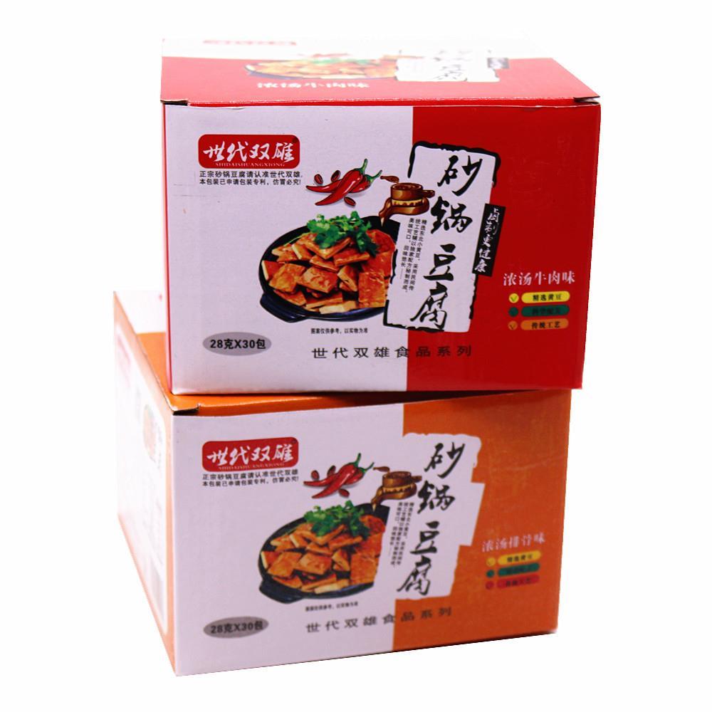 世代双雄砂锅豆腐 30包盒装香辣豆干卤香豆腐干休闲麻辣零食小吃
