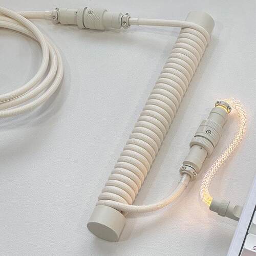 客制化机械键盘线 七色渐变发光键盘线 三段式RGB键盘延长线 Z47