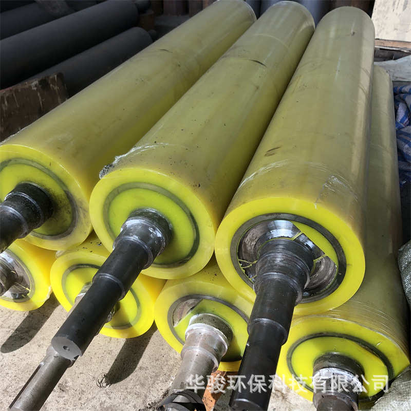 托辊包胶 外包聚氨酯胶辊 辊套包胶耐磨防滑 聚氨酯滚筒