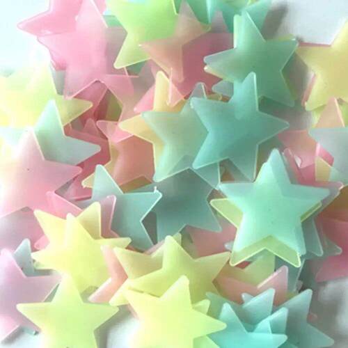 100pcs Fluorescent Glow in the Dark Stars Wall Stickers for