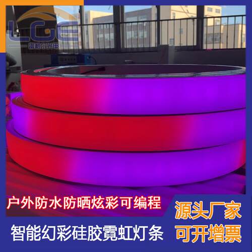 新款直销LED1616 2020幻彩硅胶霓虹灯条12V24V七彩跑马全彩线条灯