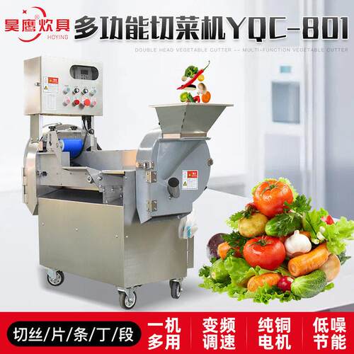切菜机食堂餐厅用YQC-801 瓜果蔬菜切丝切丁多功能商用双头切菜机