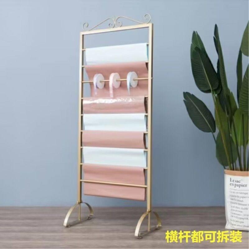 花店收纳架落地丝巾围巾展示架裤子布料多层挂架鲜花包装纸陈列架