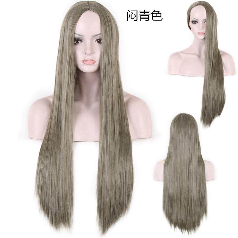 新款直销许昌化纤女金色直发假发欧美中分长直发自然修脸wigs