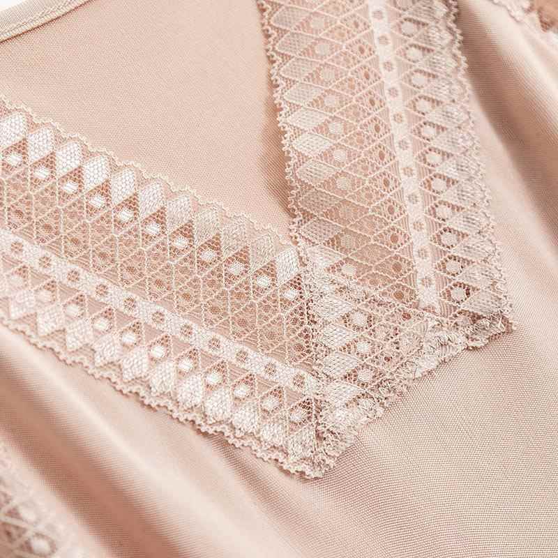 V-neck lace beautiful back silk camisole womens base sexy
