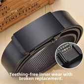 商务裤 无牙自动扣皮带男青年潮流百搭休闲腰带简约个性 带 时尚 男士