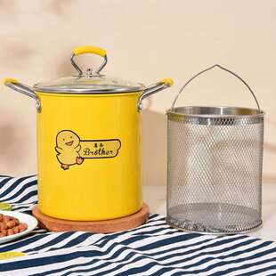 家用不粘迷你炸带锅无品牌/红带盖带提油手滤网网薯条鸡翅平底煎