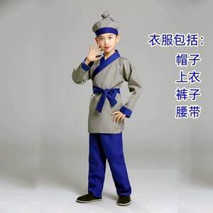 儿童课本话剧武松打虎演出服水浒传景阳冈武士门客店小二表演服装