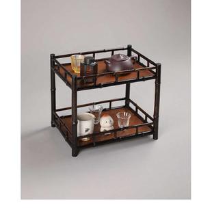 纯手工复古日式紫竹席面茶棚架博古架桌面茶室整理收纳架