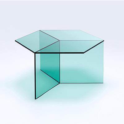 亚克力茶几北欧网红现代六角边几小桌设计师彩色透明创意桌子