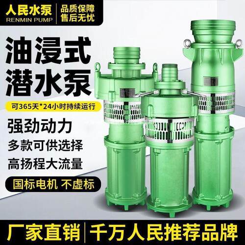 v油浸深井上海国标抽水潜水泵农用三相潜水泵380水泵灌溉扬程QY