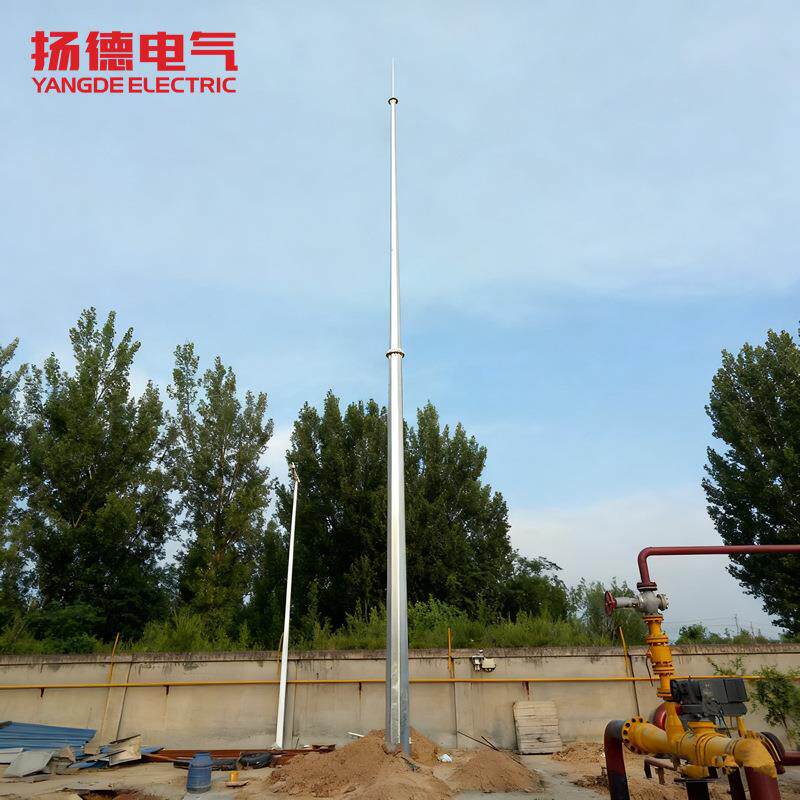 单管杆导闪针室外避雷塔户外镀锌独管避雷器针35米单管避雷针塔
