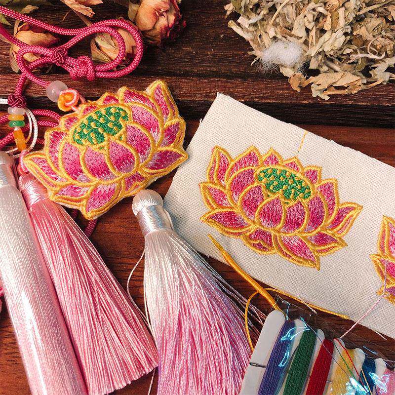 梵椿刺绣莲花汉服禁步香囊手工香包diy材料包端午节团建沙龙香包
