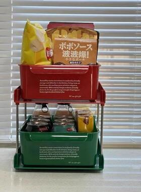 零食收纳层架厨房置物架抽拉式带轮抽屉桌面收纳盒调味罐架储物杂
