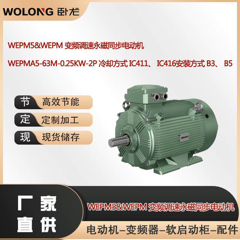WEPMA5-63M-0.25KW-2P 冷却方式 IC411、 IC416安装方式 B3、 B5