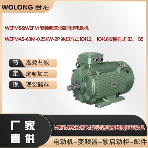 WEPMA5-63M-0.25KW-2P 冷却方式 IC411、 IC416安装方式 B3、 B5