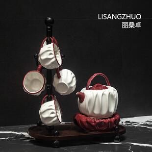 法式复古简约下午茶花草茶具高级感茶壶茶杯陶瓷杯子家用待客套装