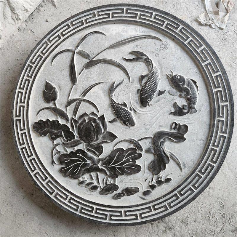 石雕浮雕地雕壁画青石雕花石板大理石石头庭院迎门墙福字仿古雕刻