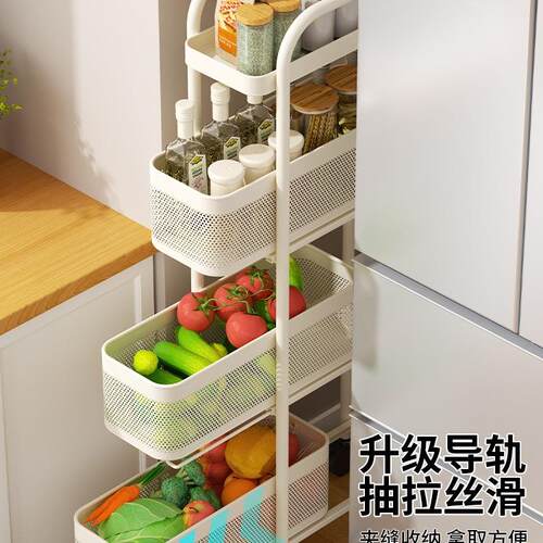 冰厨置物架落F976S99T地窄柜缝隙家用卫生间房厕所箱侧夹缝小推车