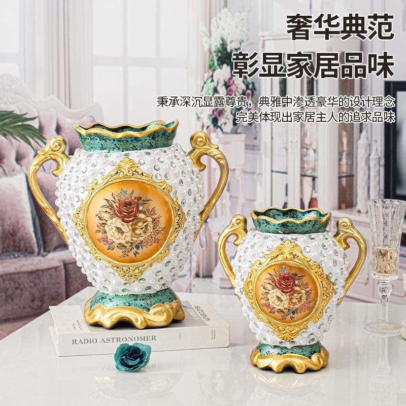 欧式陶瓷花瓶三件套纸巾盒珠宝盒奢华客厅茶几装饰品摆件白瓷