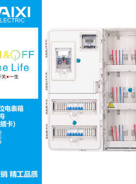 泰西TAIXI单相六户插卡/电子/机械透明电表箱/PC 6户透明计量箱