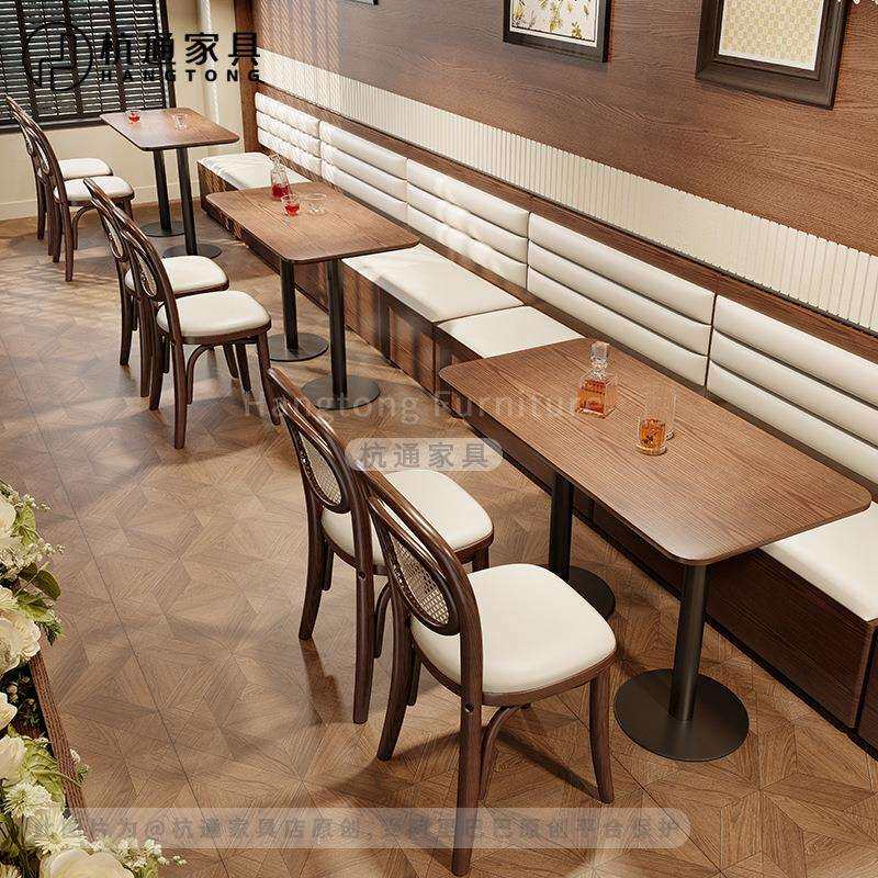 复古西餐厅桌椅组合咖啡厅音乐餐吧桌椅酒吧主题餐厅卡座沙发