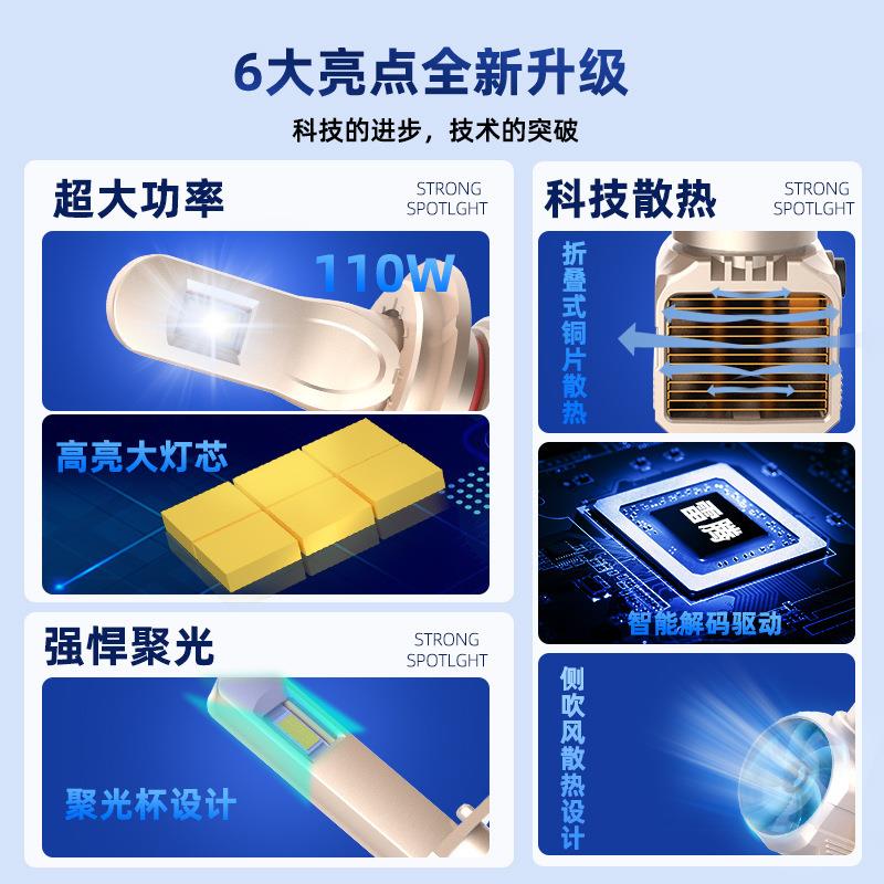 9A9Pro汽A99Pro亮车LED灯泡H11H4H79005侧吹远风高大功率近光改装