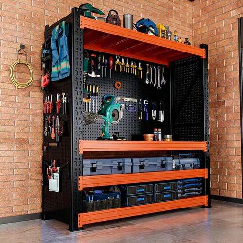 仓库货架置物架多层带洞洞板储物架快递货物架地下室家用重型铁架