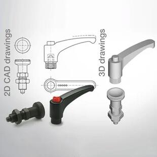 整体式 Elesa 脚轮 带有可调节支脚 Ganter伊莉莎冈特 RLE.F8