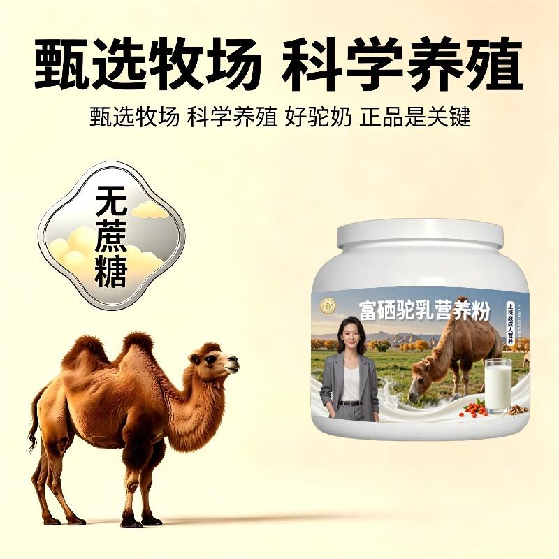 上班族富硒驼乳粉温冲速溶零蔗糖高蛋白驼奶冲调粉沙漠有机100