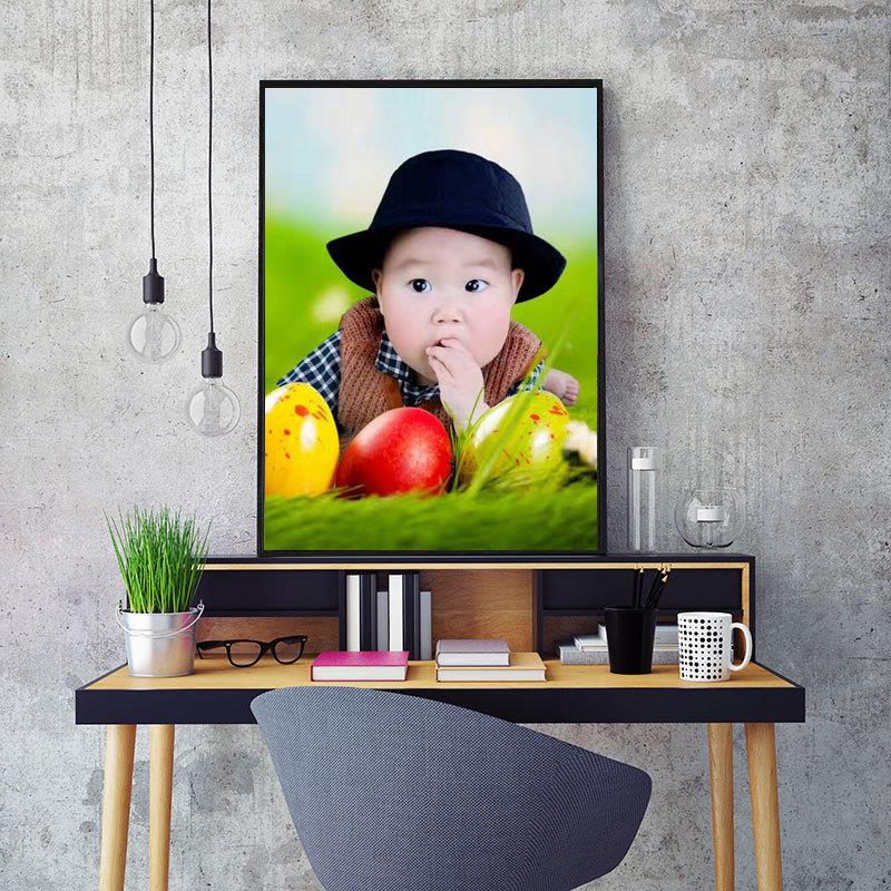 定做有框画定制床头画婚纱照全家福宝宝相框装饰画