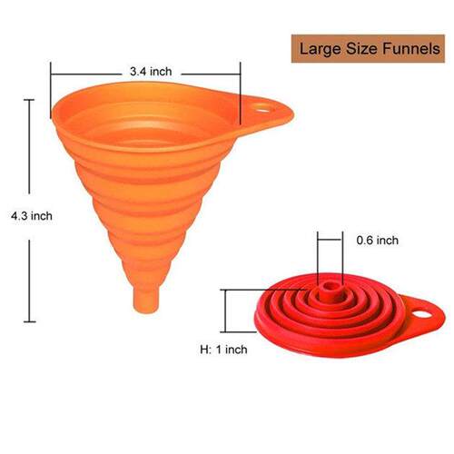 Kitchen Foldable Silicone Collapsible Funnels Gadgets