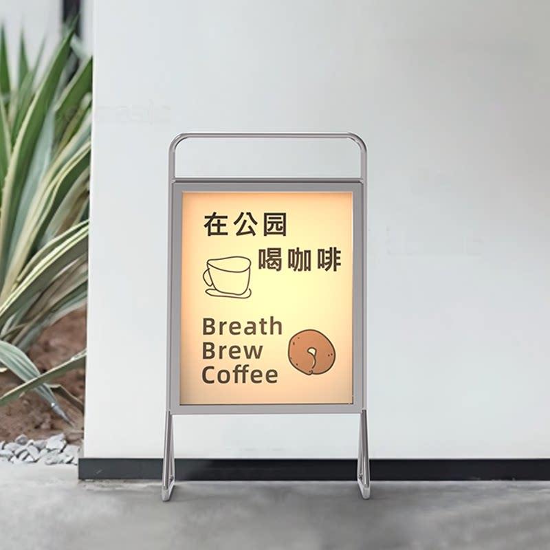 户外落地灯箱 可携式防水落地立式灯牌可充电发光摆摊立牌定制
