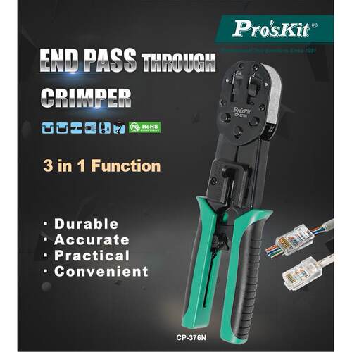 Pro`skit/宝工 CP-376N 6P/8P穿孔式网络棘轮压著钳网线钳压接钳
