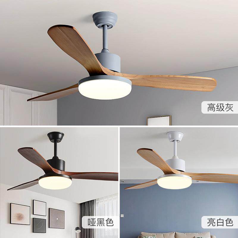 北欧木叶52寸大风力风扇灯跨境现货静音省电客厅餐厅商用吊扇灯
